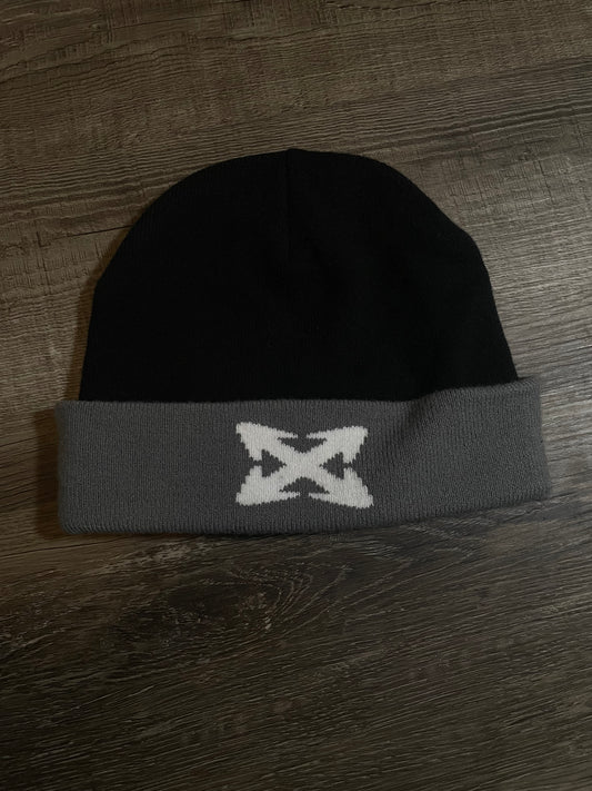 Black and Grey X Beanie